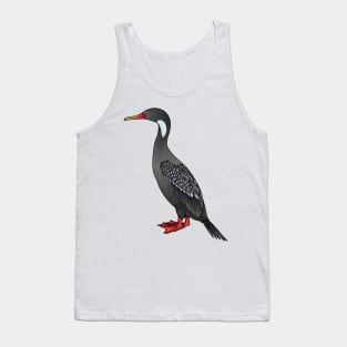 Red-legged cormorant bird cartoon illustration Tank Top